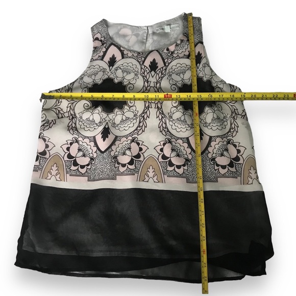 Cleo Sleeveless Two-Layer Pink/Light Black Blouse - Picture 7 of 10